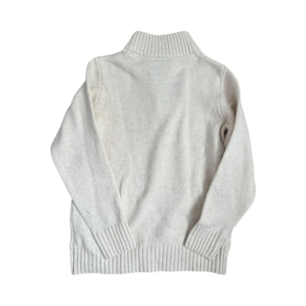 The Childrens Place Boys Cream 1/4 Zip Sweater Pullover Size 7/8‎ M NEW NWT